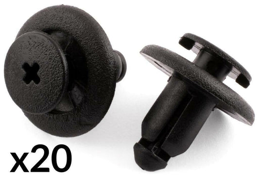 20x 8mm Wheel Arch Lining Clips for Honda Mazda Toyota Nissan Black Plastic