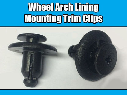 20x 8mm Wheel Arch Lining Clips for Honda Mazda Toyota Nissan Black Plastic
