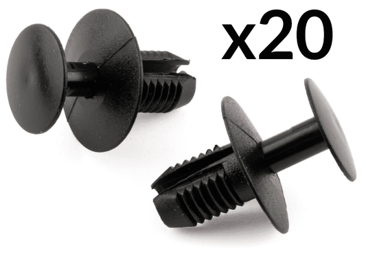 20x Black Clips for Volvo S40 S60 V40 V70 XC Engine Under Tray Trim Wheel Arch