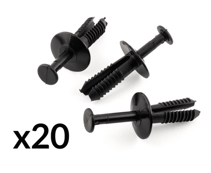 20x Black Plastic Body Fascia Panel Retaining Clip 6mm for BMW Wheel Arch Bumper