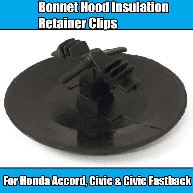 20x Black Plastic Clips for Honda Accord Civic Bonnet Insulation Retainer