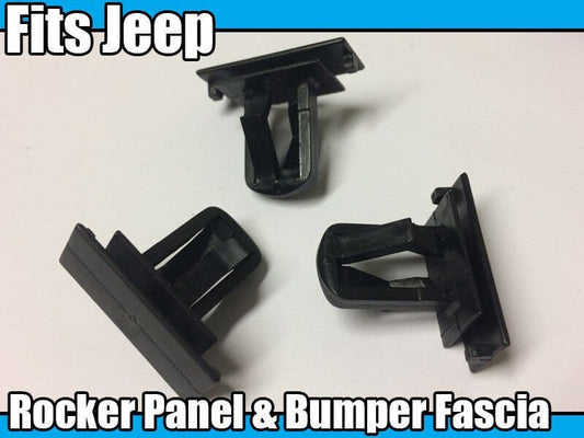 20x Black Plastic Clips for Jeep Liberty Cherokee Rocker Panel & Bumper Fascia