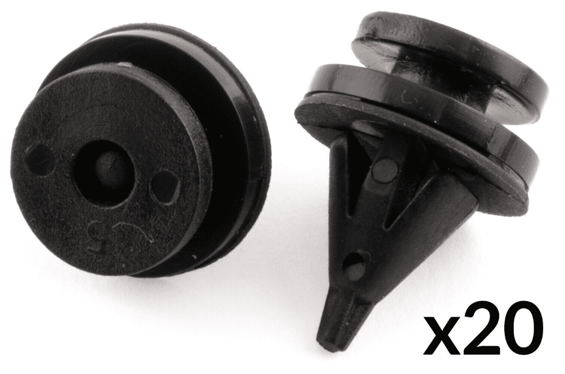 20x Black Plastic Clips for Renault Interior Door Card Trim Panel