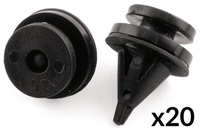 20x Black Plastic Clips for Renault Interior Door Card Trim Panel