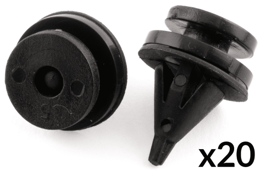 20x Black Plastic Clips for Renault Interior Door Card Trim Panel