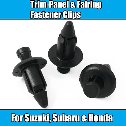 20x Black Plastic Clips for Suzuki Subaru Honda Bike ATV Quad Bumper Cover