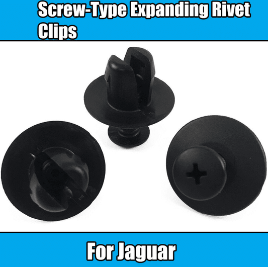 20x Black Plastic Expanding Rivet Clips for Jaguar 12mm Screw Fit
