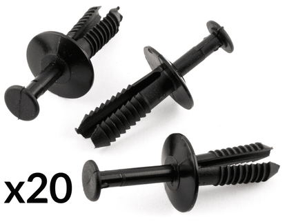 20x Black Plastic Fascia Panel Retaining Clip 6mm for Vauxhall Wheel Arch Bumper