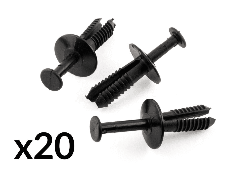20x Black Plastic Fascia Panel Retaining Clip 6mm for Vauxhall Wheel Arch Bumper