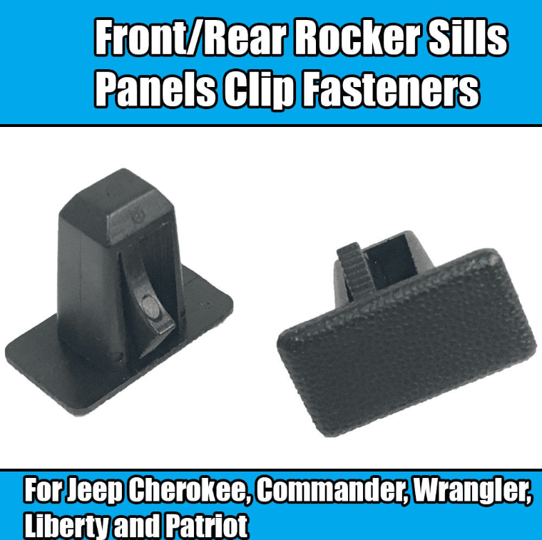 20x Black Plastic Fastener Clips for Jeep Cherokee Rocker Sill Panel