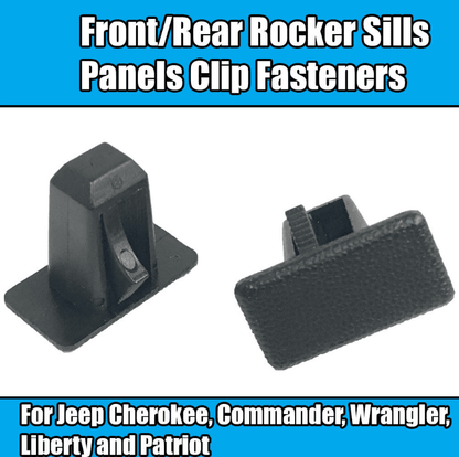 20x Black Plastic Fastener Clips for Jeep Cherokee Rocker Sill Panel