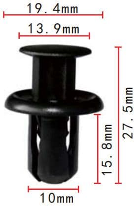 20x Black Plastic Front Rear Bumper Trim & Grille Rivet Clips for Mazda