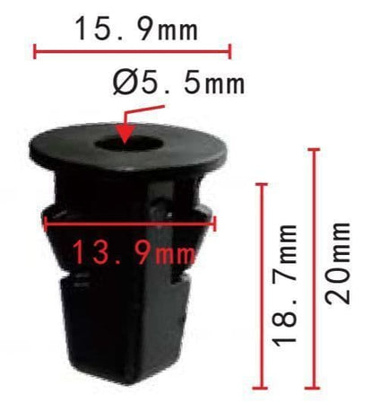 20x Black Plastic Locking Nut Fastener Grommet Trim Clips for Toyota A4
