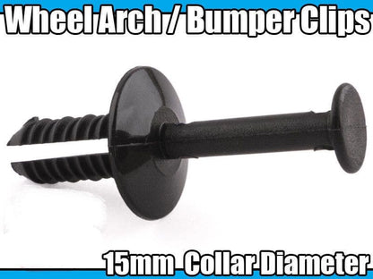 20x Black Plastic Panel Retaining Clip 6mm for BMW & Vauxhall Wheel Arch Bumper
