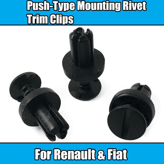 20x Black Plastic Push Mounting Rivet Trim Clips for Renault Fiat Dacia