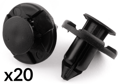 20x Black Plastic Push Type Clips for Nissan Mitsubishi Toyota Bumper Wheel Arch