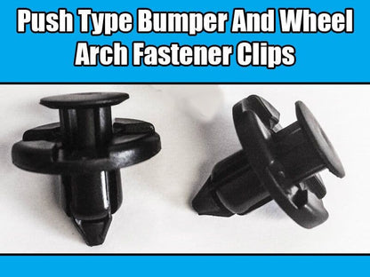 20x Black Plastic Push Type Clips for Nissan Mitsubishi Toyota Bumper Wheel Arch