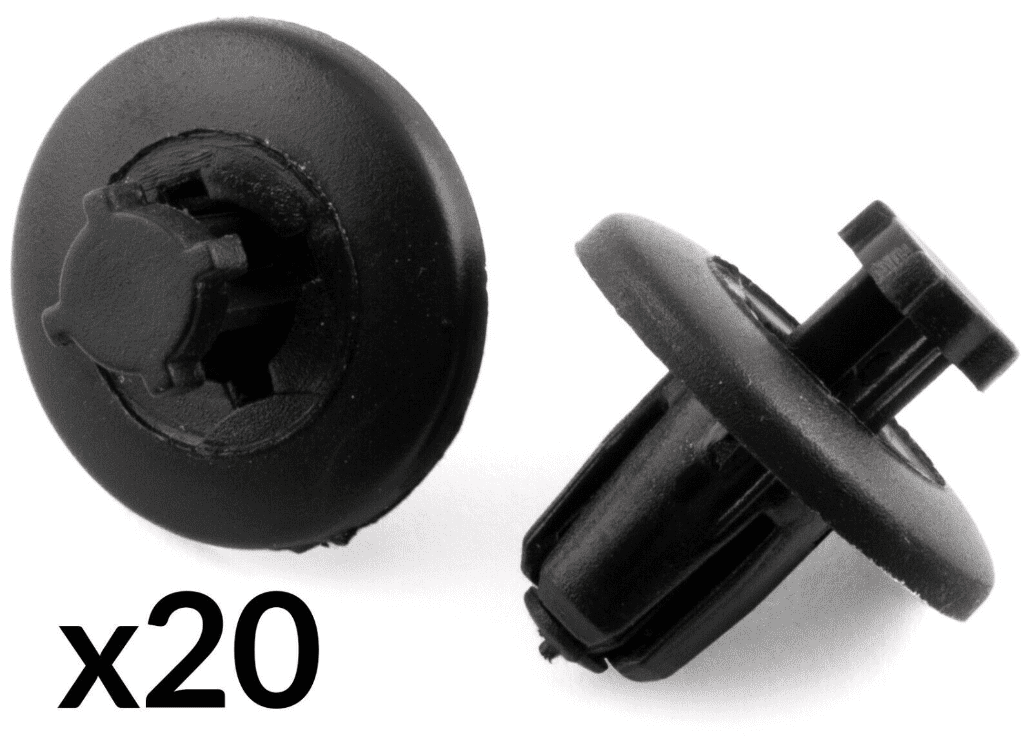 20x Black Plastic Push Type Clips for Peugeot Citroen Wheel Arch & Bumper Liner