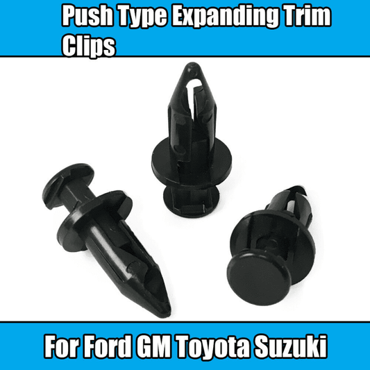 20x Black Plastic Push Type Expanding Trim Clips for Ford GM Toyota Suzuki