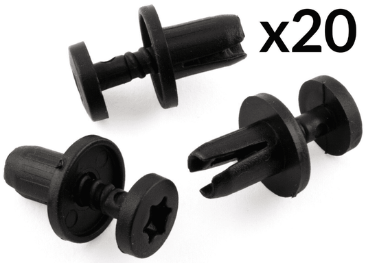 20x Black Plastic Push Type Panel Retaining Trim Clips for Peugeot Citroen
