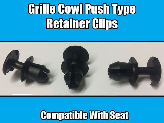 20x Black Plastic Push Type Retainer Clips for SEAT Ibiza Leon Grille Cowl