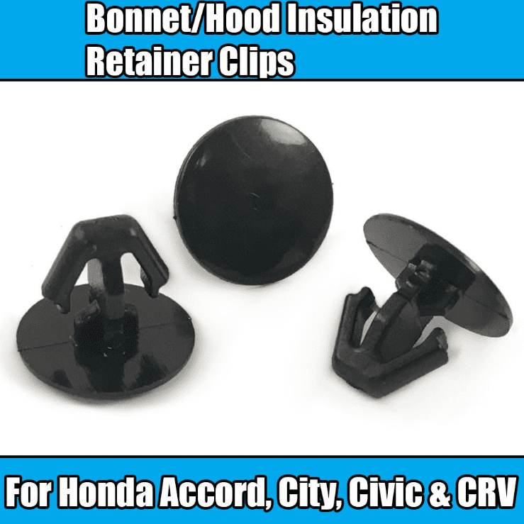 20x Black Plastic Retainer Clips for Honda Accord City Civic Bonnet Insulation