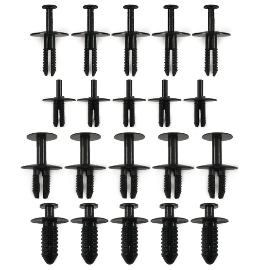 20x Black Plastic Rivet Clips Set for BMW Bumper Trim Door Panel Wheel Arch