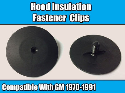 20x Black Plastic Rivet Retainer Clips for GM 1970-1991 Bonnet Insulation