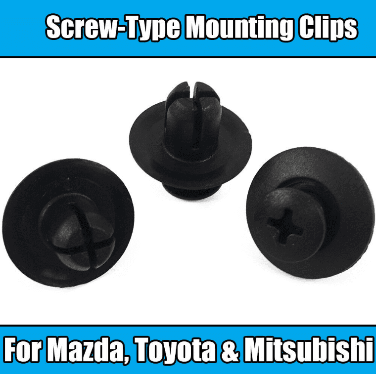 20x Black Plastic Screw Type Mounting Clips for Mazda Toyota Mitsubishi