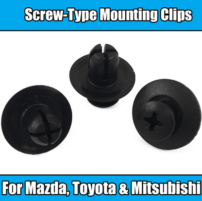 20x Black Plastic Screw Type Mounting Clips for Mazda Toyota Mitsubishi