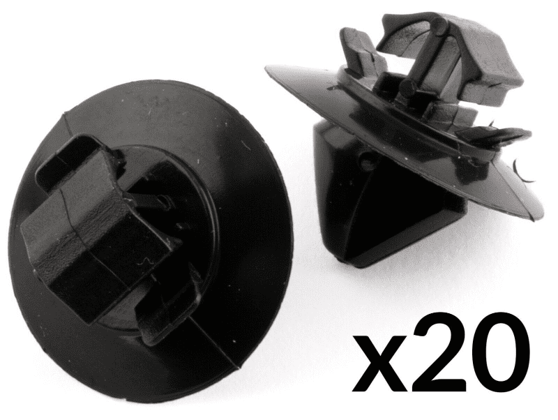 20x Black Plastic Trim Clips for Citroen C4 Fiat Door Card Panel