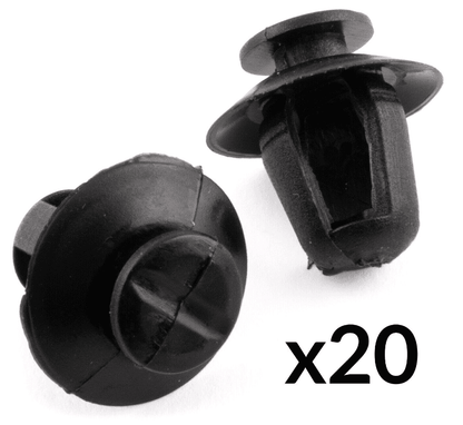 20x Black Plastic Trim Clips for Citroen Exterior Door Moulding Bumpstrips