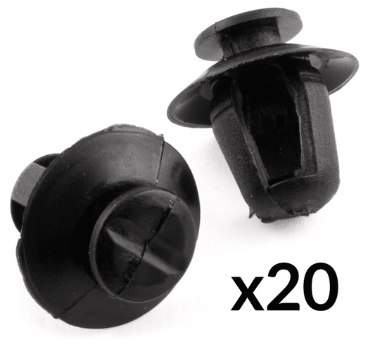 20x Black Plastic Trim Clips for Citroen Exterior Door Moulding Bumpstrips