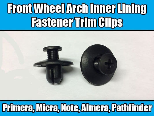20x Black Plastic Trim Clips for Nissan Front Wheel Arch Inner Lining