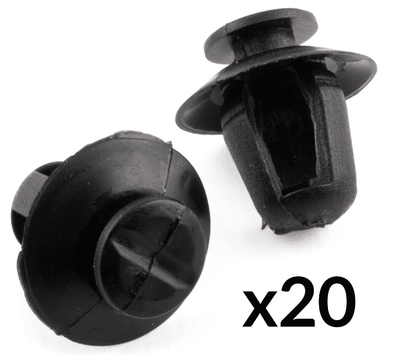 20x Black Plastic Trim Clips for Peugeot Exterior Door Moulding Bumpstrips