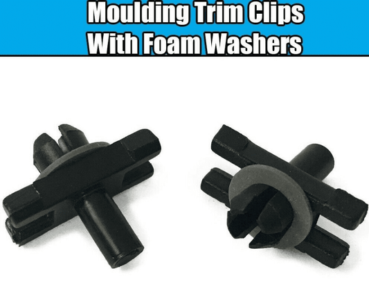 20x Black Plastic Trim Clips W/ Washers for BMW for Chrome & Plastic Mouldings