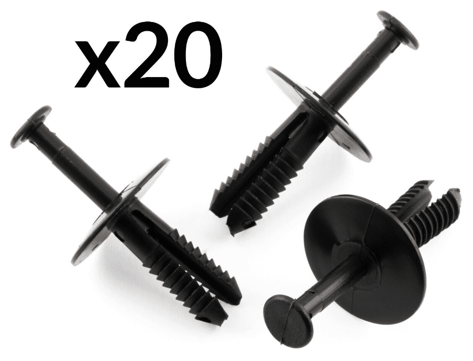 20x Black Rivet Retaining Trim Clips for BMW Wheel Arch Bumper Body Panel