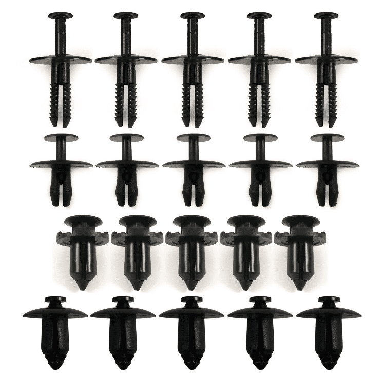 20x Black Rivets Clips Set for Renault Bumper Wheel Arch Exterior Trim ...