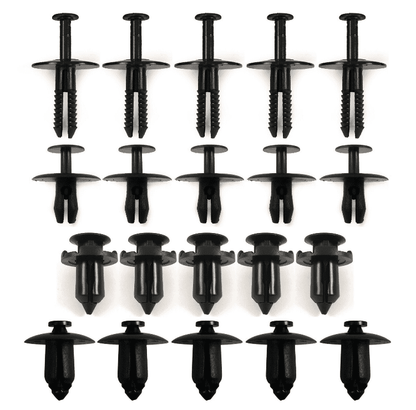 20x Black Rivets Clips Set for Renault Bumper Wheel Arch Exterior Trim