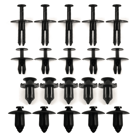 20x Black Rivets Clips Set for Renault Bumper Wheel Arch Exterior Trim