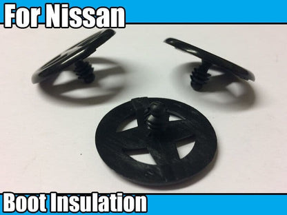 20x Boot Insulation for Nissan Trim Retainer Black Plastic Wheel Clips Rivets