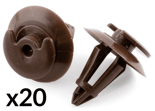 20x Brown Plastic Clips for VW Audi SEAT Door Trim Panel Interior Lining