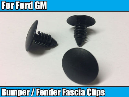 20x Bumper Fascia Panel Cover Black Plastic Trim Clips for Ford GM
