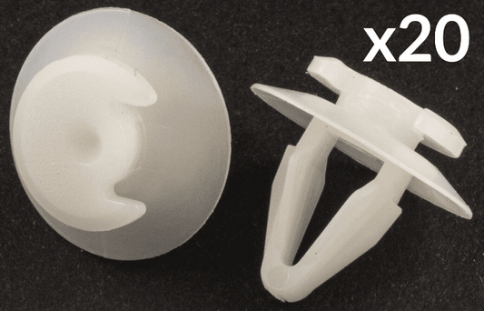 20x Clips for Audi VW Bumper Moulding Trim Retainer White Plastic