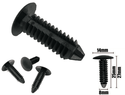 20x Clips for BMW Fir Tree Black Plastic Retainer 8mm OEM 52201964201