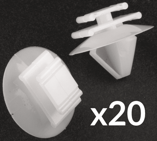 20x Clips for Citroen Fiat Moulding Bumper Air Intake Covering White Plastic