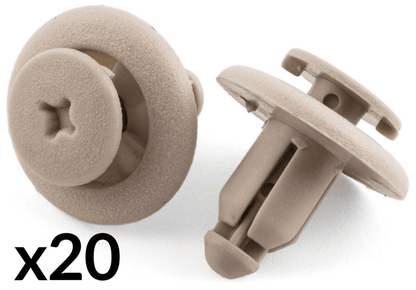 20x Clips for GM Nissan Wheel Arch Mounting Clips Light Grey Plastic