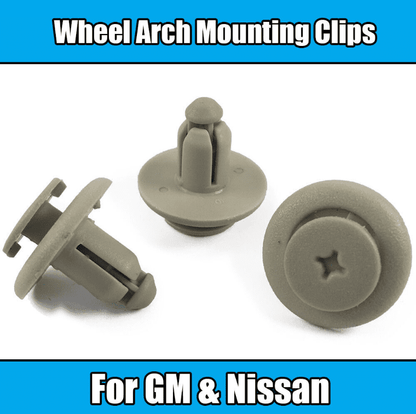20x Clips for GM Nissan Wheel Arch Mounting Clips Light Grey Plastic