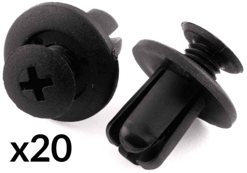 20x Clips for Kia 8mm Wheel Arch Lining Trim Screw Rivet Black Plastic