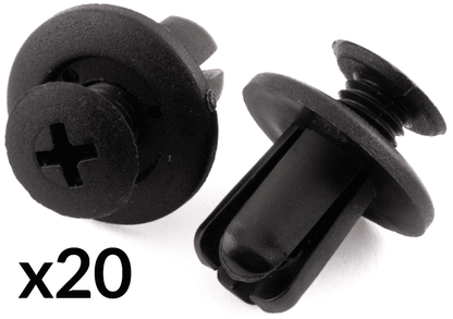 20x Clips for Kia 8mm Wheel Arch Lining Trim Screw Rivet Black Plastic